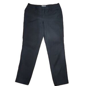 Vince black cropped Pants mid-rise hidden leg zipper and pockets, womens 2